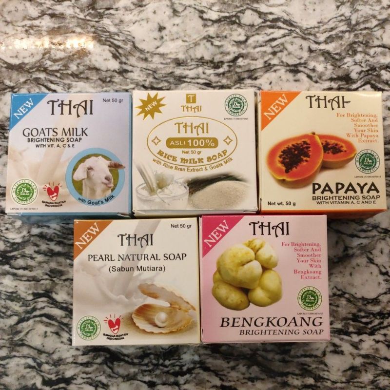 Thai Sabun Goats Milk/ Rice Milk/ Papaya/ Bengkuang/ Pearl