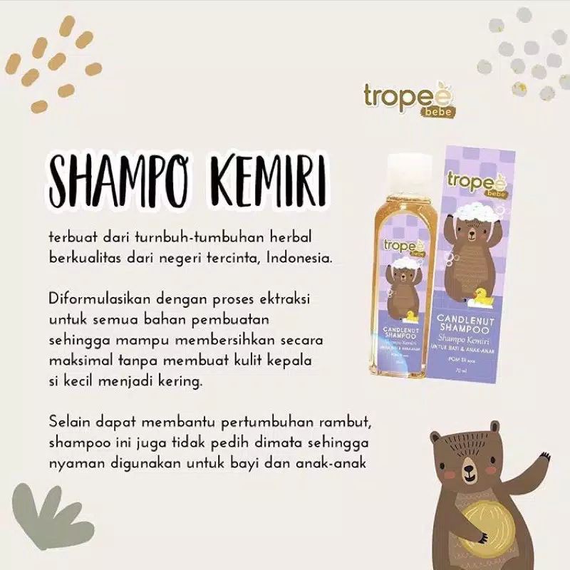 Tropee candlenut shampo ( shampo kemiri ) 100g /shampo