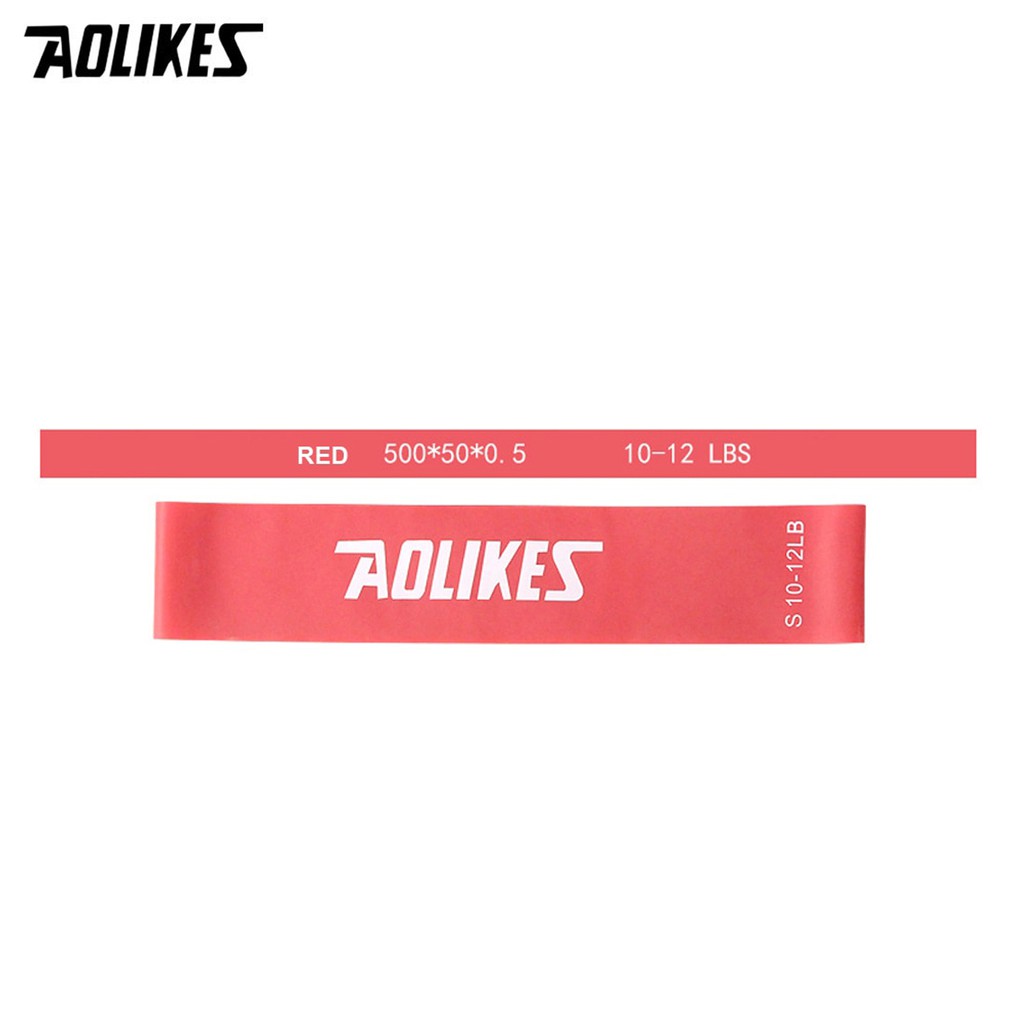 [1PCS] AOLIKES Resistance Band Loop  50cm ECER Olahraga Booty & Arm-RED 10-12 LB