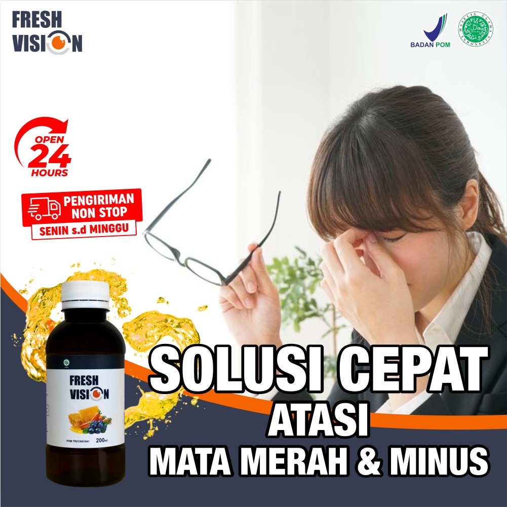 Paket Anti Minus Madu Fresh Vision 3 Botol - Suplemen Madu Bantu Atasi Mata Minus Mines Penglihatan Buram Kabur Mata Mudah Lelah Kemerahan Kering Gatal Cegah Katarak Glukoma