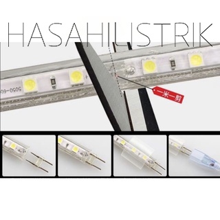Lampu LED Strip Selang 5050 SMD AC 220V meteran (100M FULL+SOKET 5PCS) outdoor