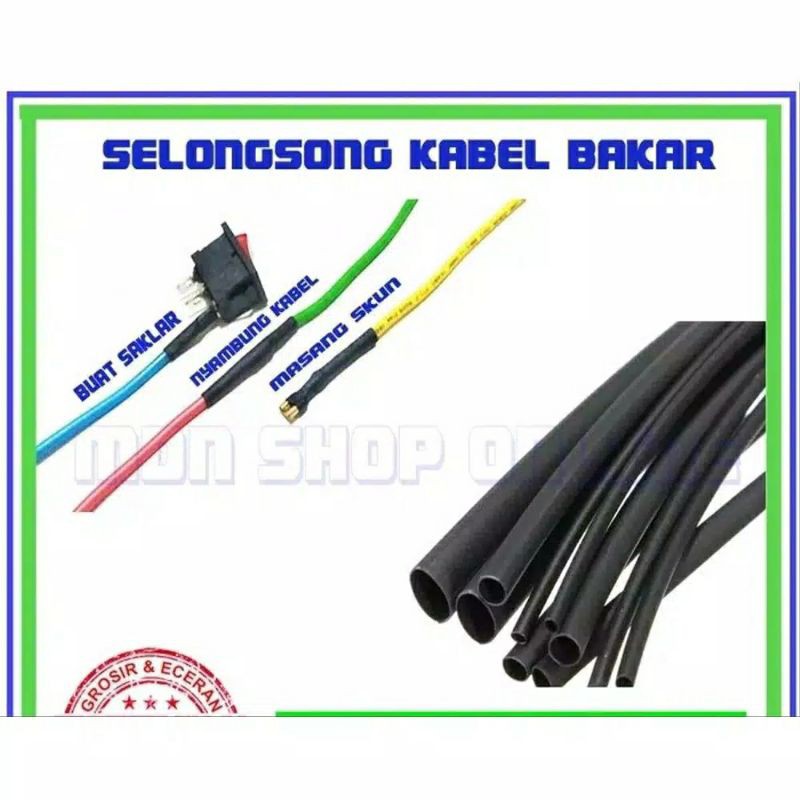 

Headsrink solasi solatip bakar ukuran 3mm 3mm per 1 meter