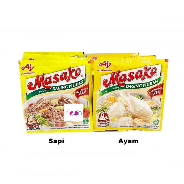 

NEW Masako Kaldu Ayam / Sapi Sachet (isi 12 pcs) Ajinomoto - Masako Sapi