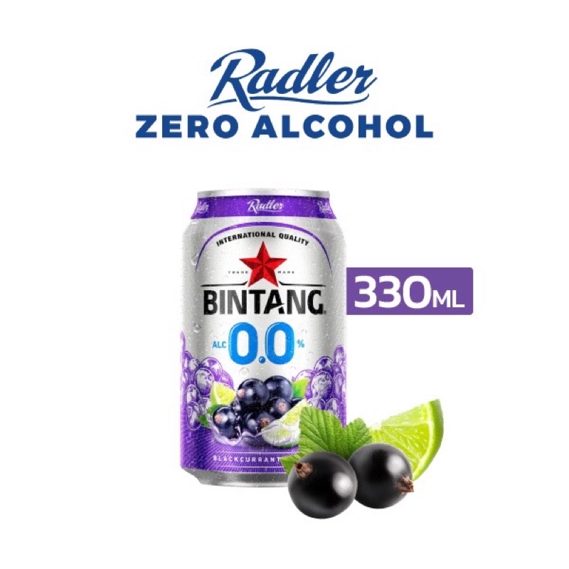 Radler Zero Alcohol Blackcurrant & Lime Kaleng 330ML