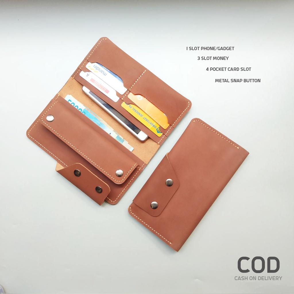 Dompet Panjang Kulit Long Wallet Muat HP