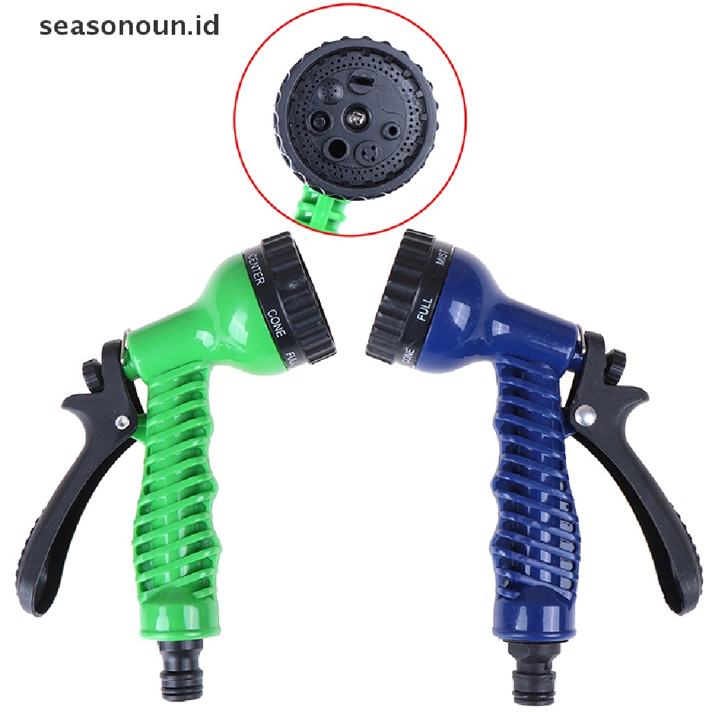 【seasonoun】 7 Function Garden Spray Hose Nozzle Water Sprayer Hoselock With Soft Grip .