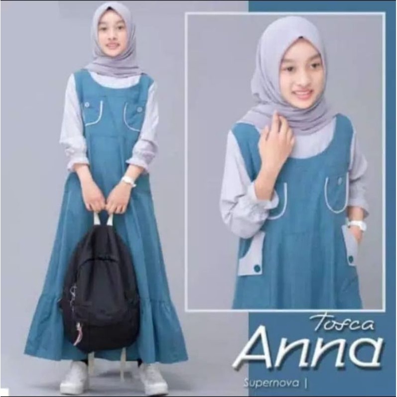 gamis anak ABG Anna baju muslim terbaru gamis termurah produk lokal dress anak usia tanggung gamis S