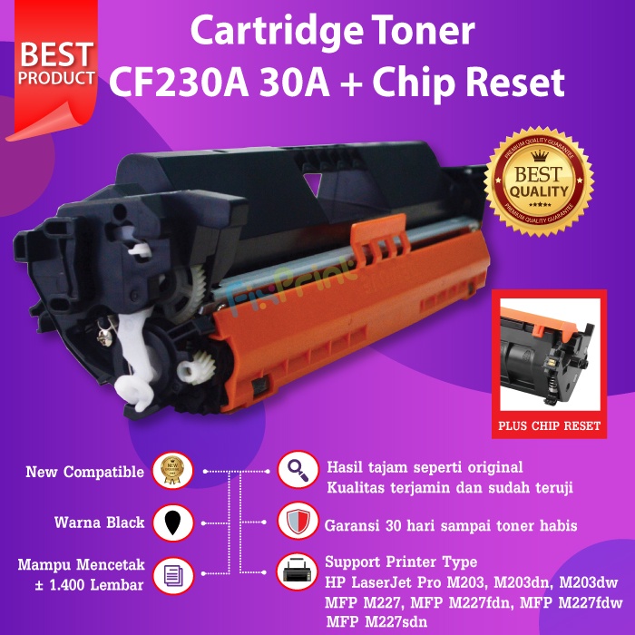 Cartridge Toner Compatible 30A CF230A Canon 051 Printer HP M203dn M203dw M227fdn M227fdw M227sdn