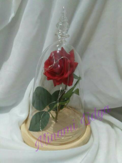 Bunga beauty and the beast plastik lampu led