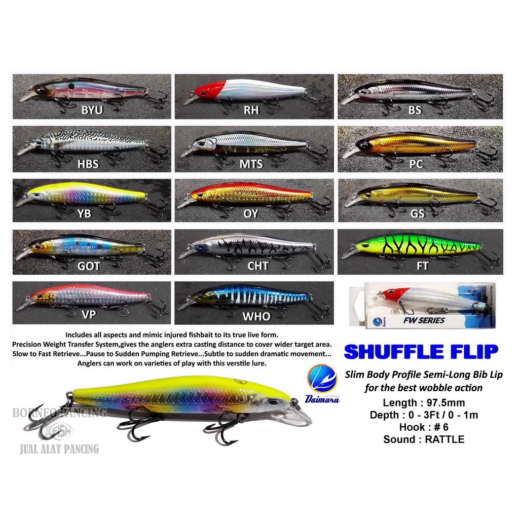 

Daimaru SHUFFLE FLIP 97.5mm / 14.5gr