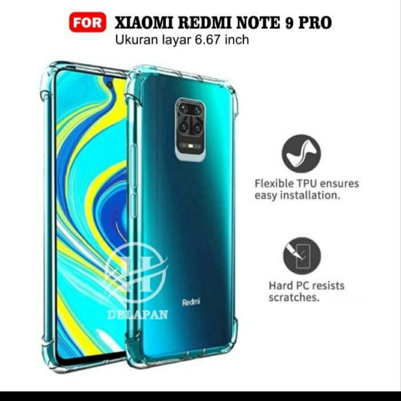 Soft Case Silikon Redmi Note 9 dan Note 9 Pro Bening Transparant Airbag Anti Crack Tebal