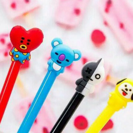 

BOOMING BTS Pulpen Gel Refillable Kpop Bangtan Boys Pena BT21 KOREA