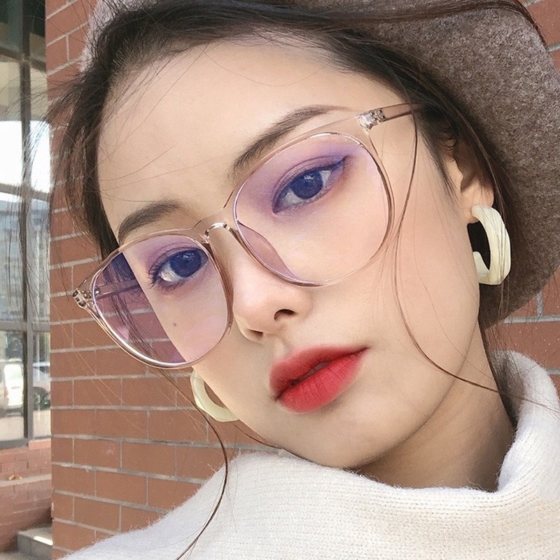 (YUZHU) COD Frame Kacamata Anti Radiasi Wanita Korean Gaya Clear Frame Kacamata Bulat Eyeglasses