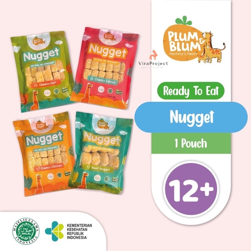 PLUM&amp;BLUM FROZEN NUGGET CHICKEN BEEF SALMON DORI / NAGET AYAM SAPI IKAN / FINGER FOOD NUGGET NO MSG 12PCS