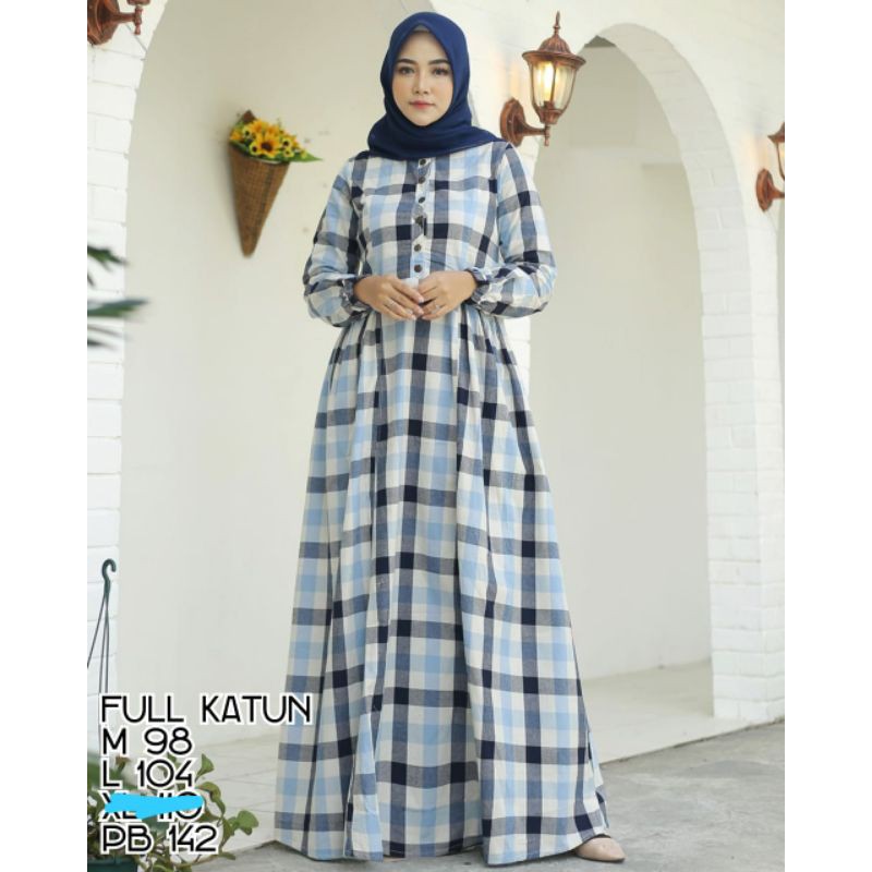 gamis cantik wanita linen dan flanel