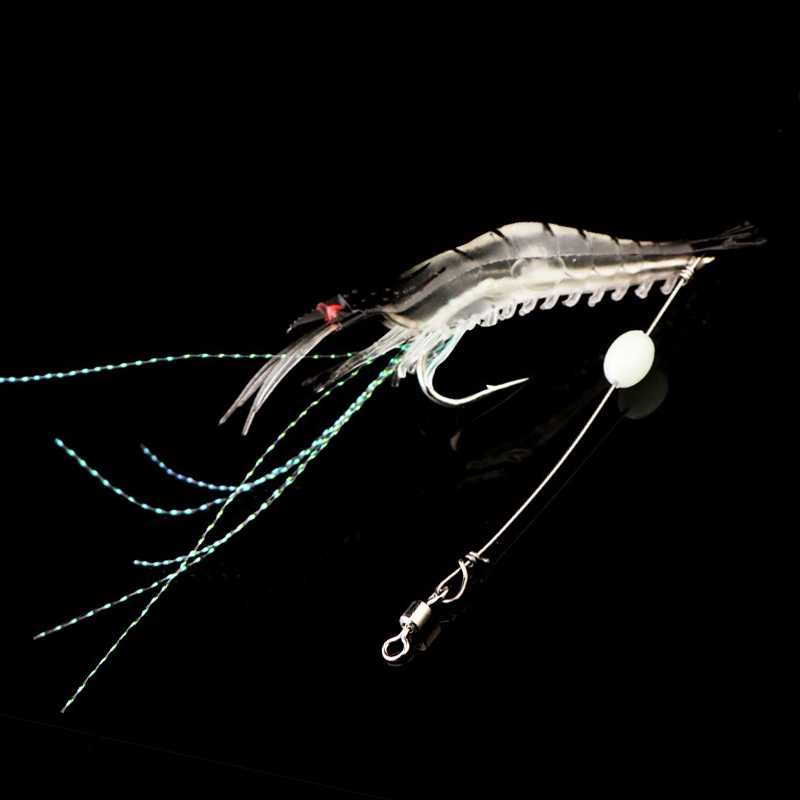 Shengyao 1Pcs Luminous Shrimp Bercahaya Udang Umpan Pancing 9cm/7g Fishing Lure Ikan Bass Wobbler Silikon Lembut Buatan Umpan Memancing Swimbait Tackle-2#