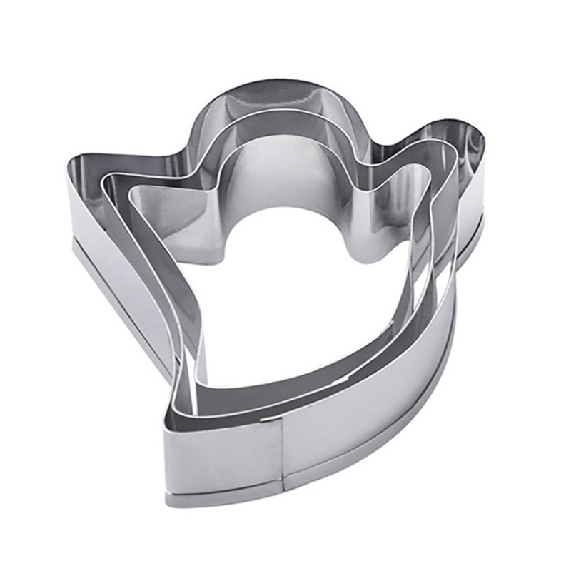 3 Pcs Cetakan Kue Bentuk Hantu Halloween Bahan Stainless Steel Untuk Dekorasi