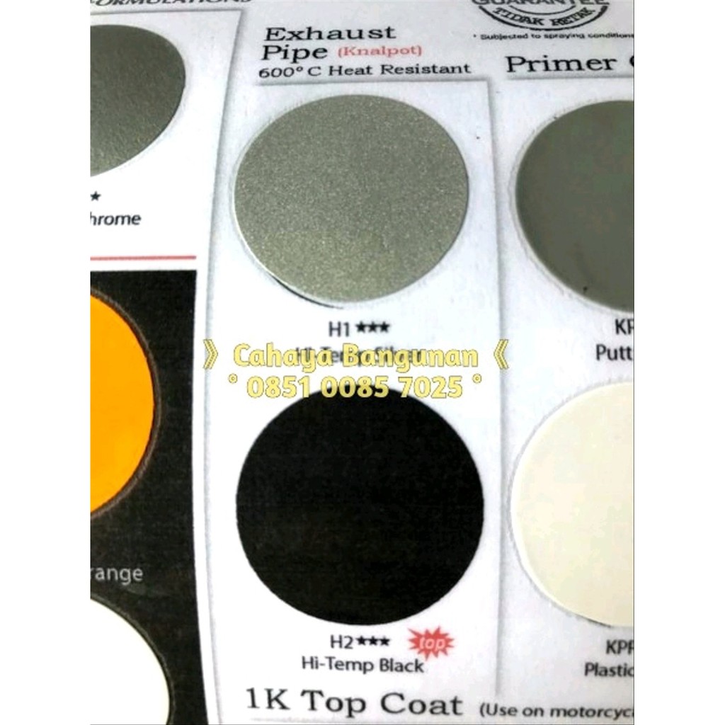 SAMURAI PAINT PYLOX PILOX HI-TEMP HiTemp H2 Cat Semprot Tahan Anti Panas Samurai Paints Black Hitam