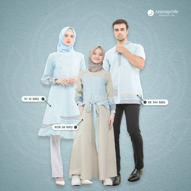 Tunik Original Ibu Ayah dan Anak Teen by Rauna|Baju Gamis|Gamis Remaja|Gamis Seleting Depan|Gamis An