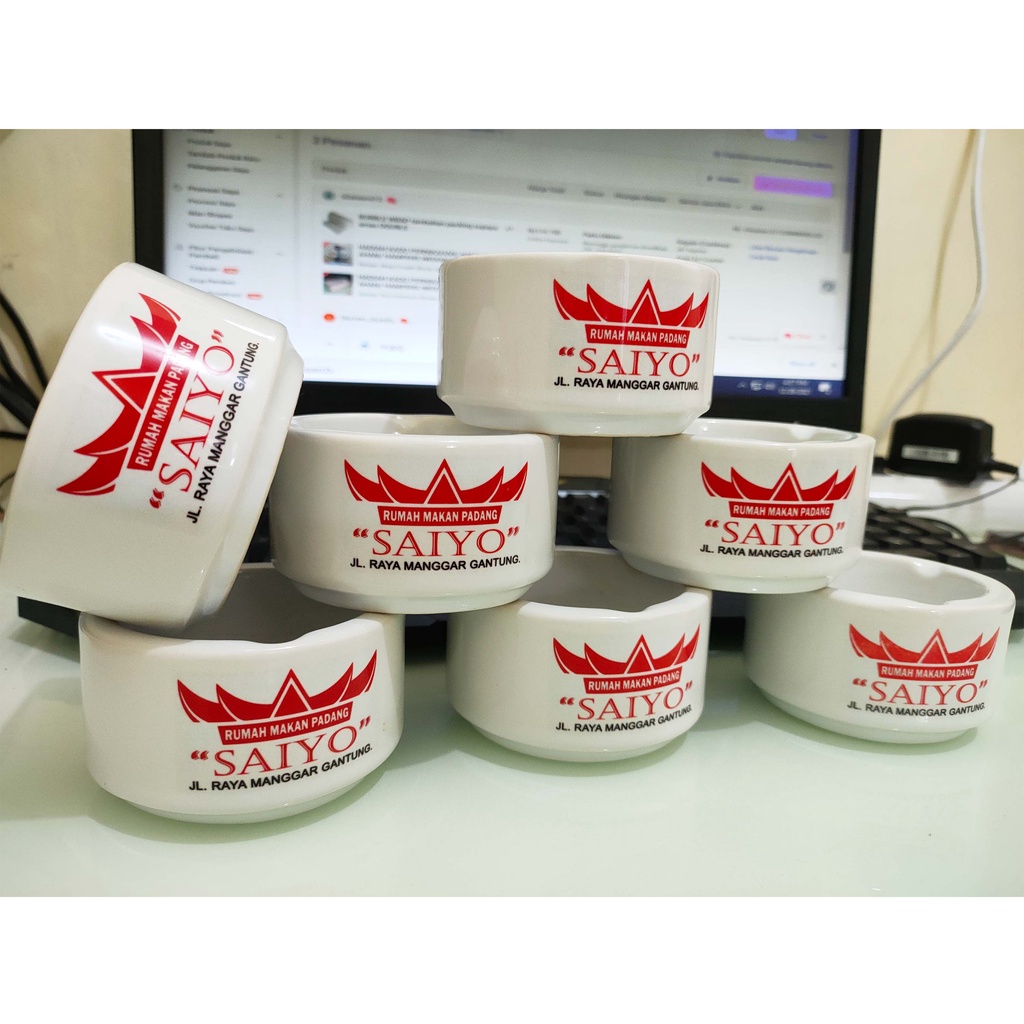 Asbak Logo / custom asbak rokok -  bikin asbak bahan  keramik / cetak logo perusahaan