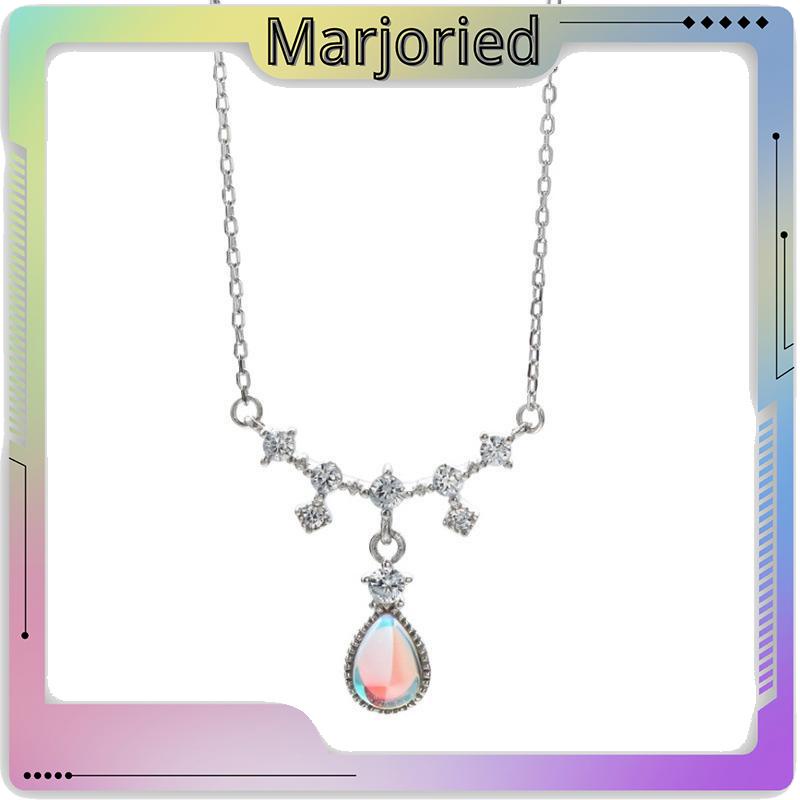 Kalung Fashion Wanita All-match Niche Design Light Luxury Moonstone Water Drop Necklace-MJD-MJD