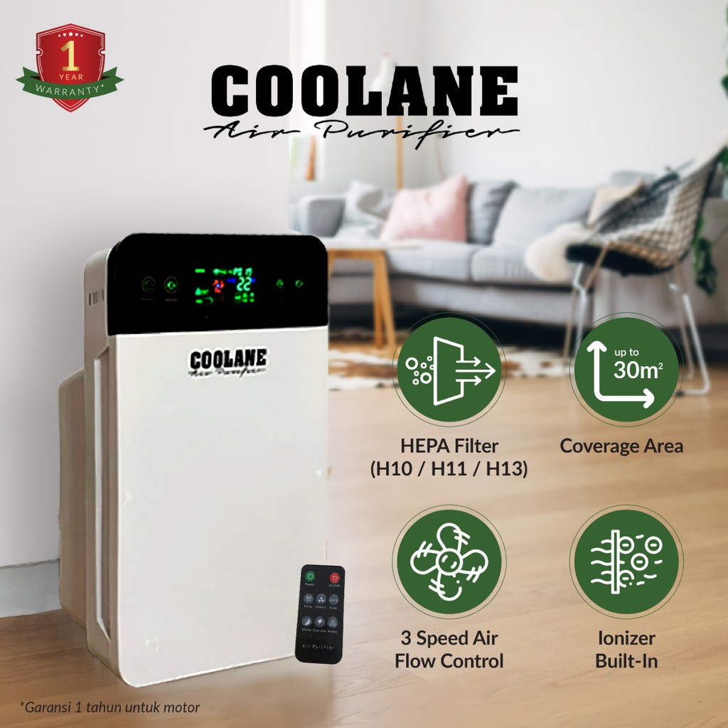 COOLANE Air Purifier HEPA Filter Penyaringan Udara