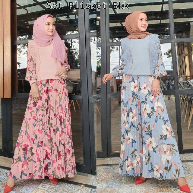 Set kulot plisket bunga