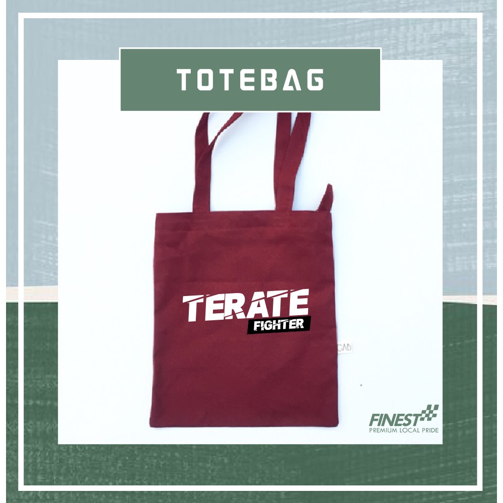 Tas Bahu ToteBag PSHT Bahan Drill Premium Resleting Tali Kain 30 x 40 cm