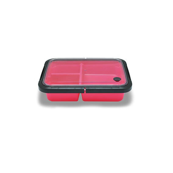 Maxim Bento Rectangle Box Red Kotak Makan + Sendok Garpu Plastik