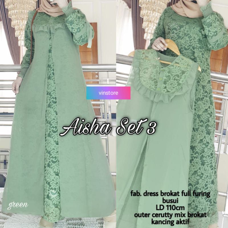 AISHA SET 3 OUTER MISAH BRUKAT CRUTY