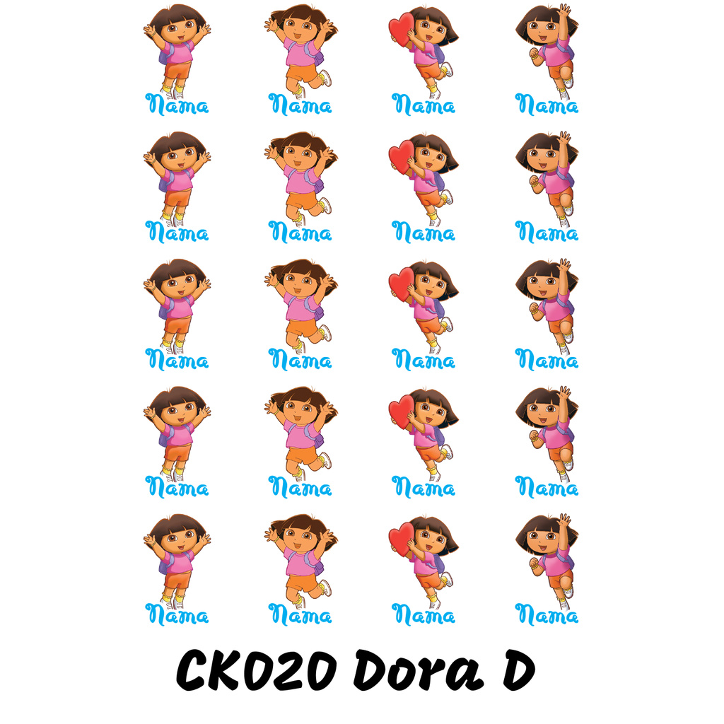 

Sticker Nama Cutting Label Waterproof Tahan Air Dora D (CK020)