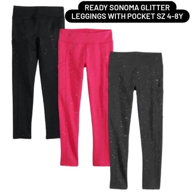 LEGGING ANAK PEREMPUAN SONOMA G*P PLACE GLITTER 4-8Y / LEGING ANAK