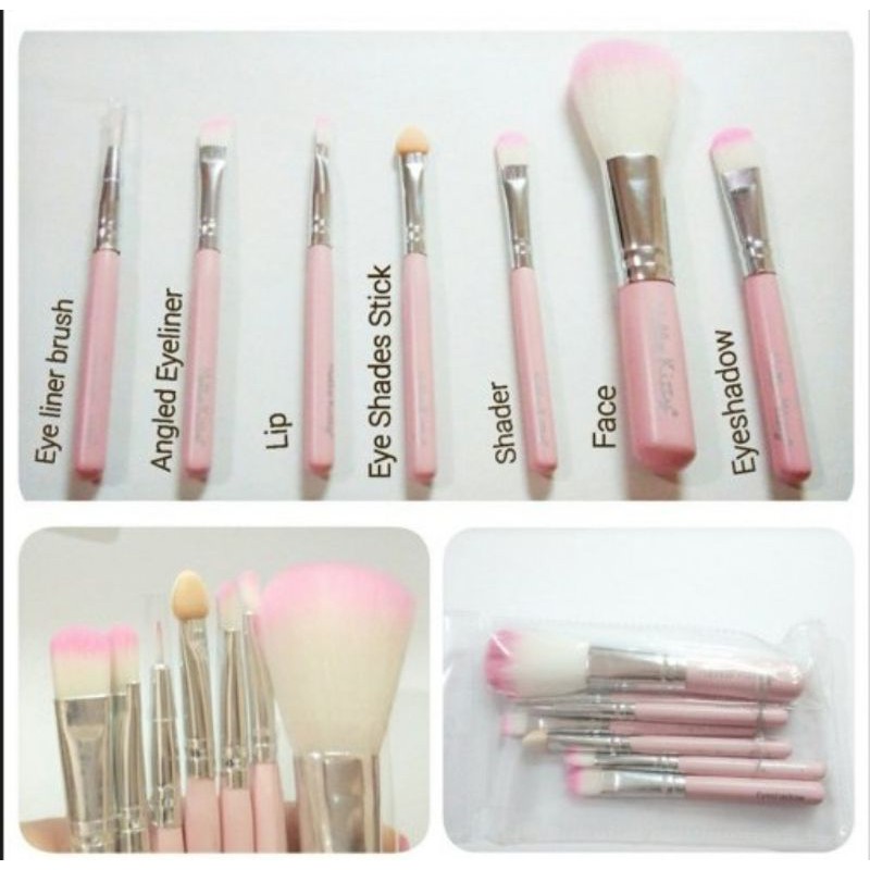 BRUSH SET KUAS MAC HELLO KITTY PINK ISI 7 KUAS MAKE UP KOSMETIK MAKEUP