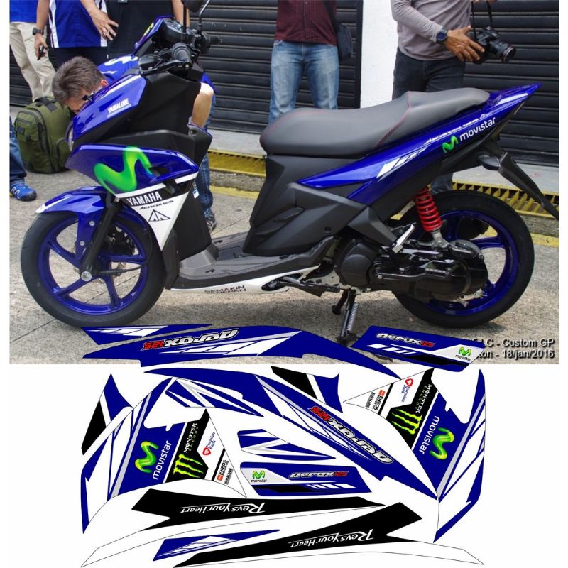 STRIPING STIKER VARIASI AEROX 125 2020 BIRU