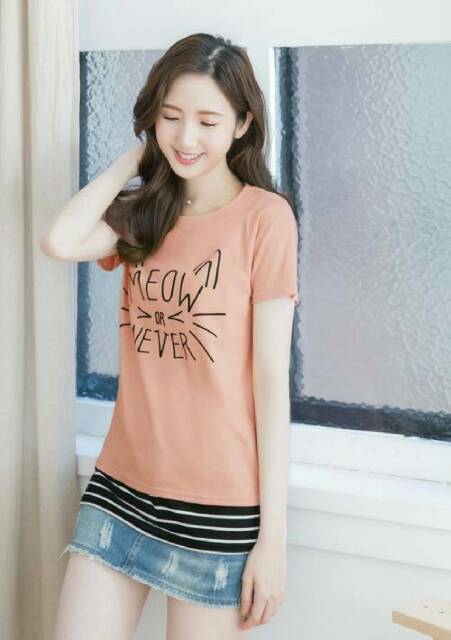 MEOW COMBI - Bahan Babyteri kombi salur Spandek