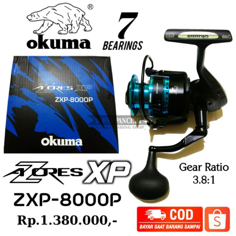 ( COD ) Reel Spinning OKUMA AZORES XP ZXP-8000P 7BB Power Handle