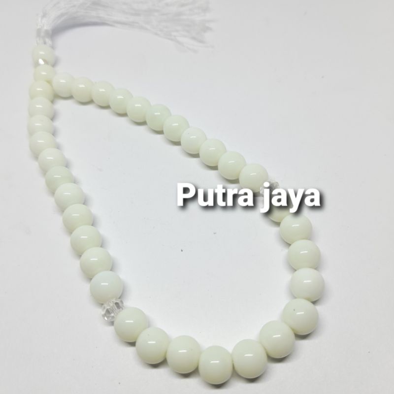 tasbih giok putih susu 8mm 33butir original