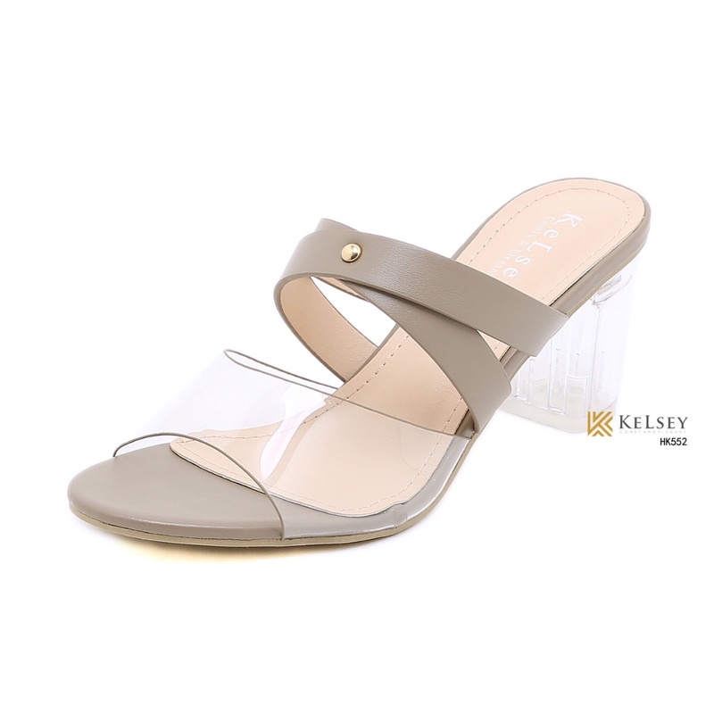 (GRATIS ALAS KAKI) Nicole Sandals Hak Kaca 8cm Wanita / Sandal Heels Wanita Kelsey HK552