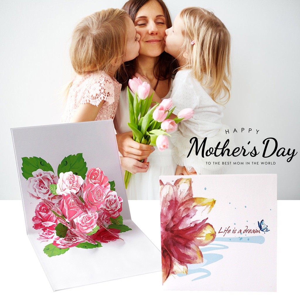 Kartu Ucapan Desain Bunga 3d Untuk Hadiah Hari Ibu Shopee Indonesia