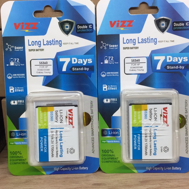 Baterai Vizz Samsung S5360 Young / Baterai doubel power Samsung S5360 Young