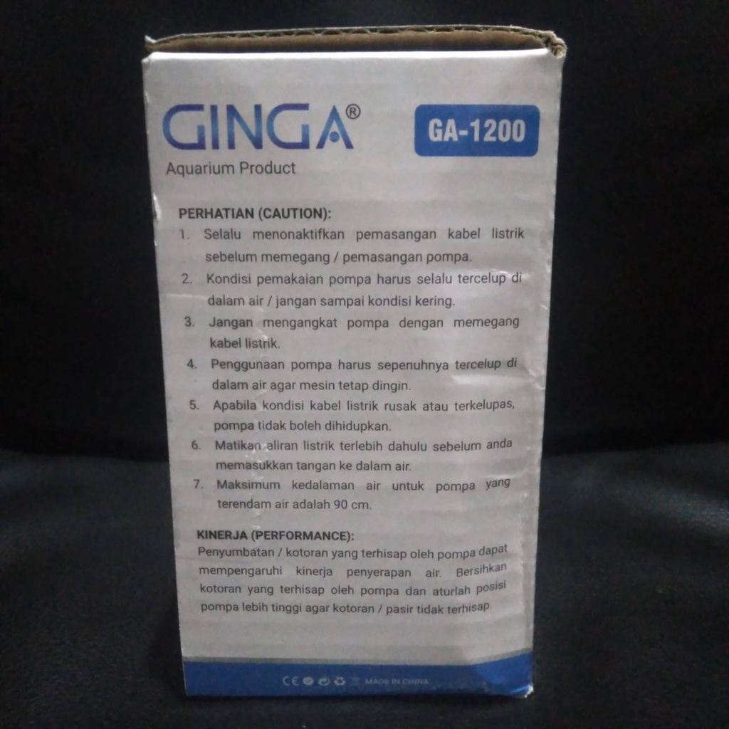 GINGA GA 1200 POMPA CELUP AQUARIUM 7 WATT LOW WATT