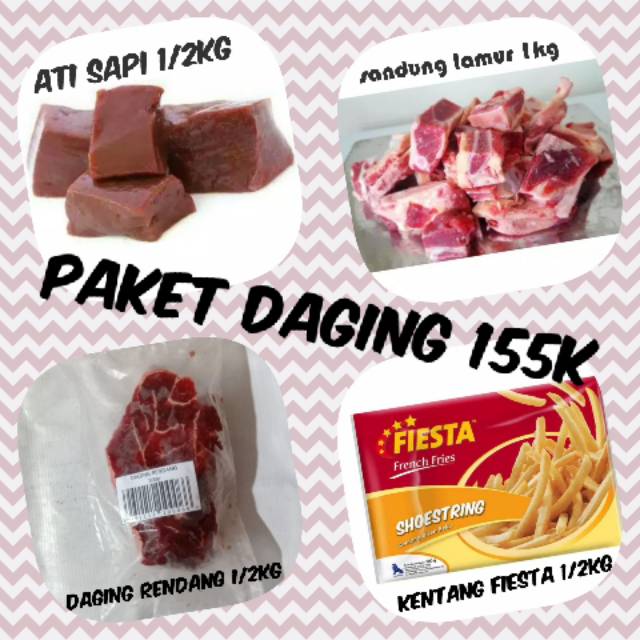 

Paket daging 2.5kg Frozen food