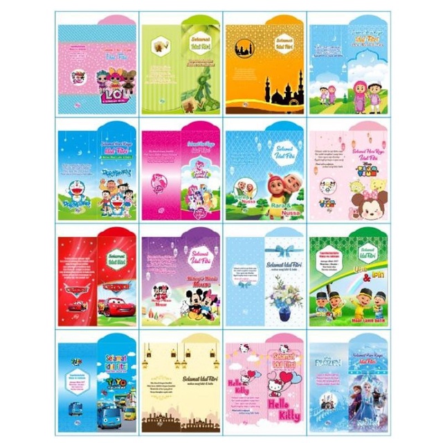 

PANJANG [10pcs/pack] Amplop Lebaran Lucu Unik Elegan