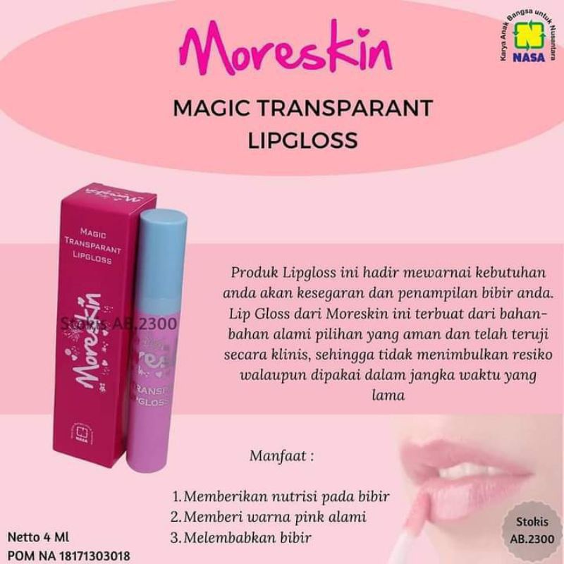 Lips Gloss - Lipstik Glossy Tahan Lama - Moreskin Lipstik - Lipstik Glossy Lip Gloss - Lip Gloss