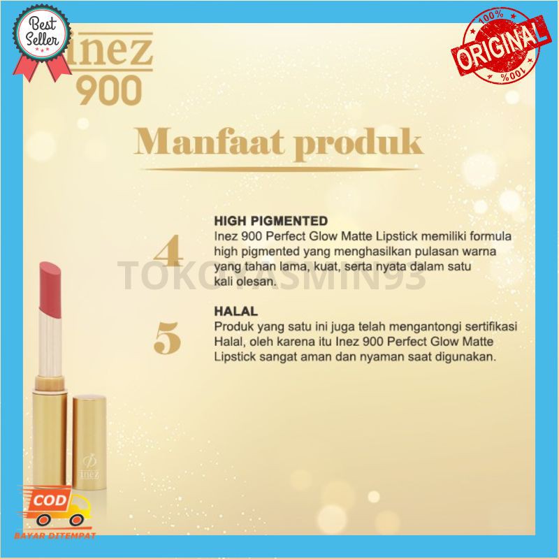 Inez 900 Perfect Glow Matte Lipstick Murah