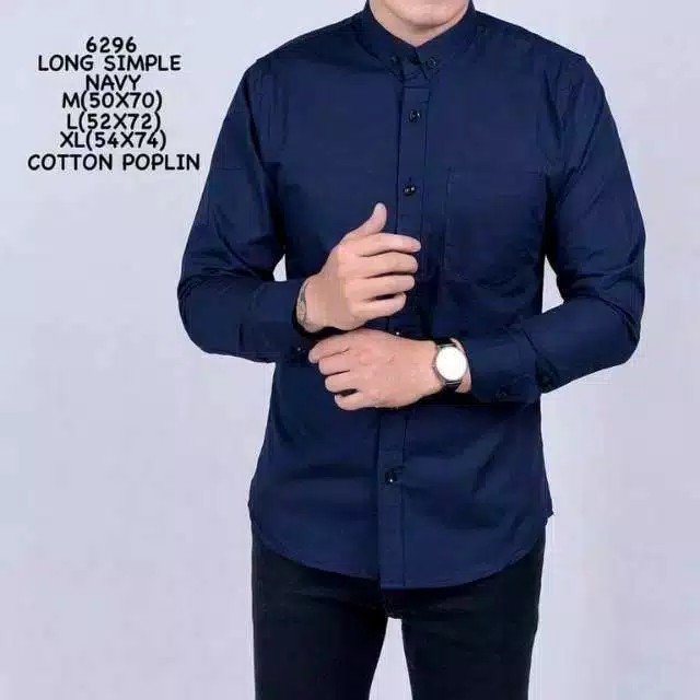 Kemeja Polos Slimfit Pria Lengan panjang dan pendek bahan katun Poplin kecuali softblue bahan Oxford