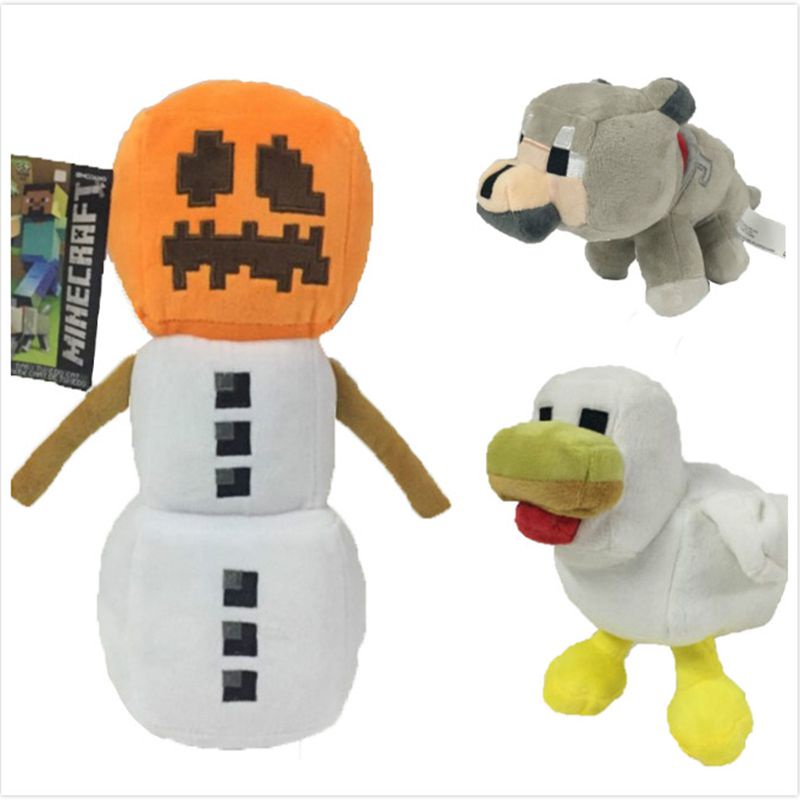 20cm Minecraft PlushToys Snow Golem Wolf Chickens Stuffed Animal Kid Gift Toy