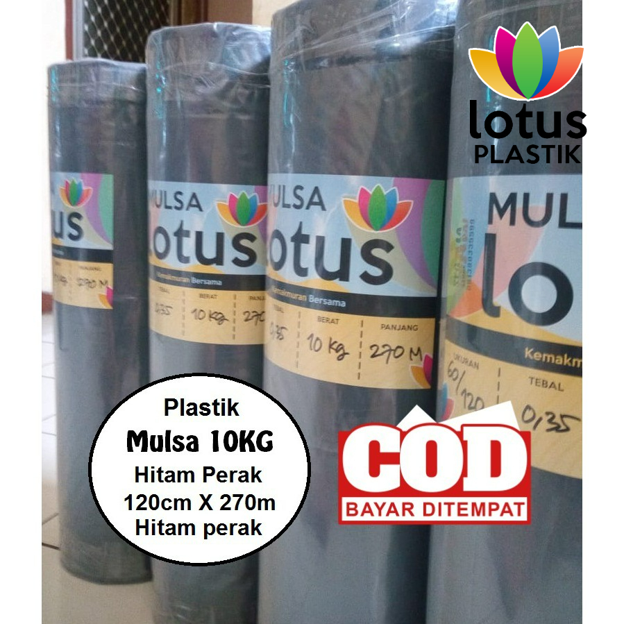 Jual Mulsa Plastik Pertanian Hitam Perak Rol Roll Plastik Pagar Sawah Tanaman Merk Lotus Cm