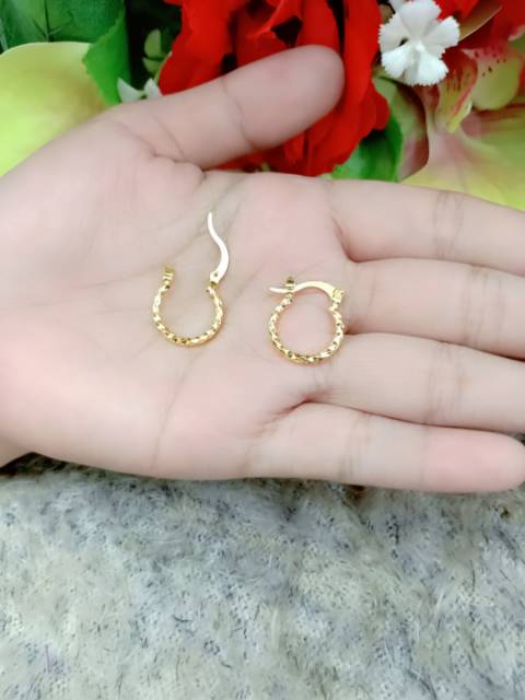 Anting xuping bulat kecil lapis emas 24k (A-B)