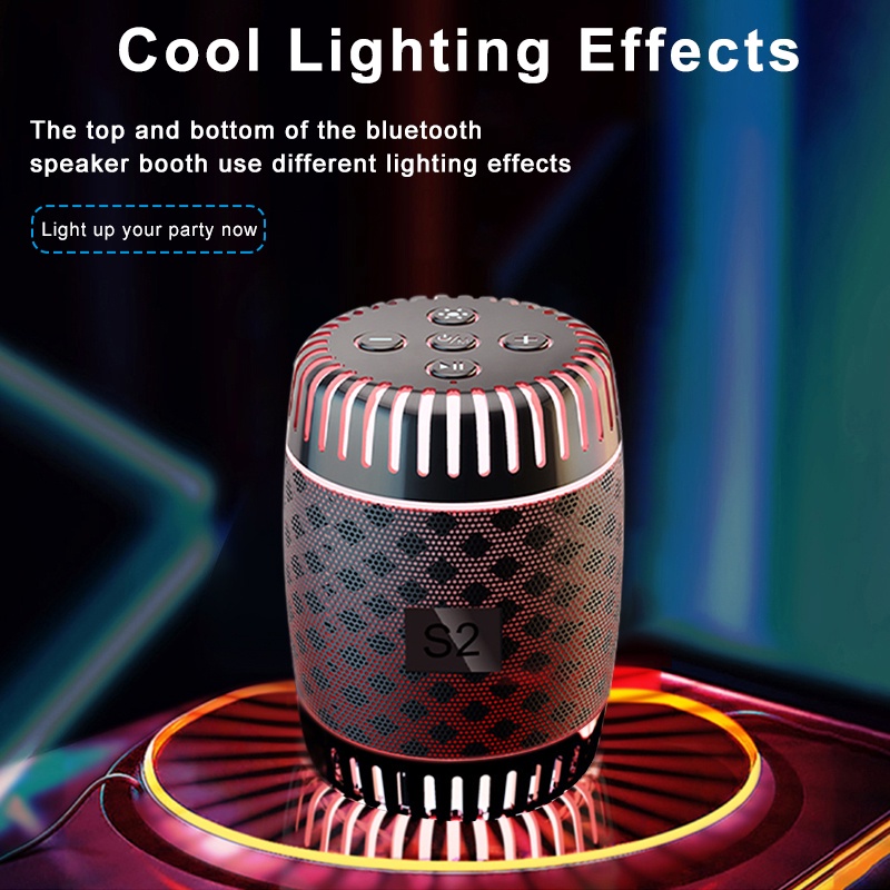 ColorCoral Speaker Bluetooth  Bass Reverberation Musik Box Bluetooth RGB Portable Wireless Speaker Spiker Bluetooth Party Home